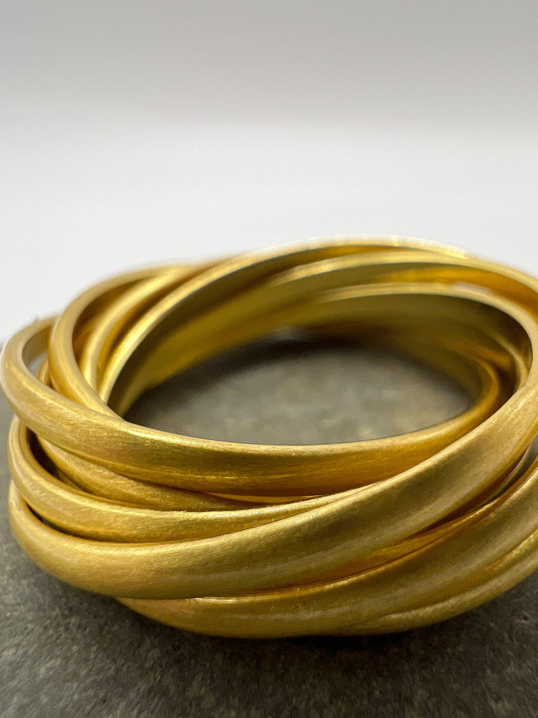 9-Band Gold Stacking Ring • 18k Gold Plated 925 Silver