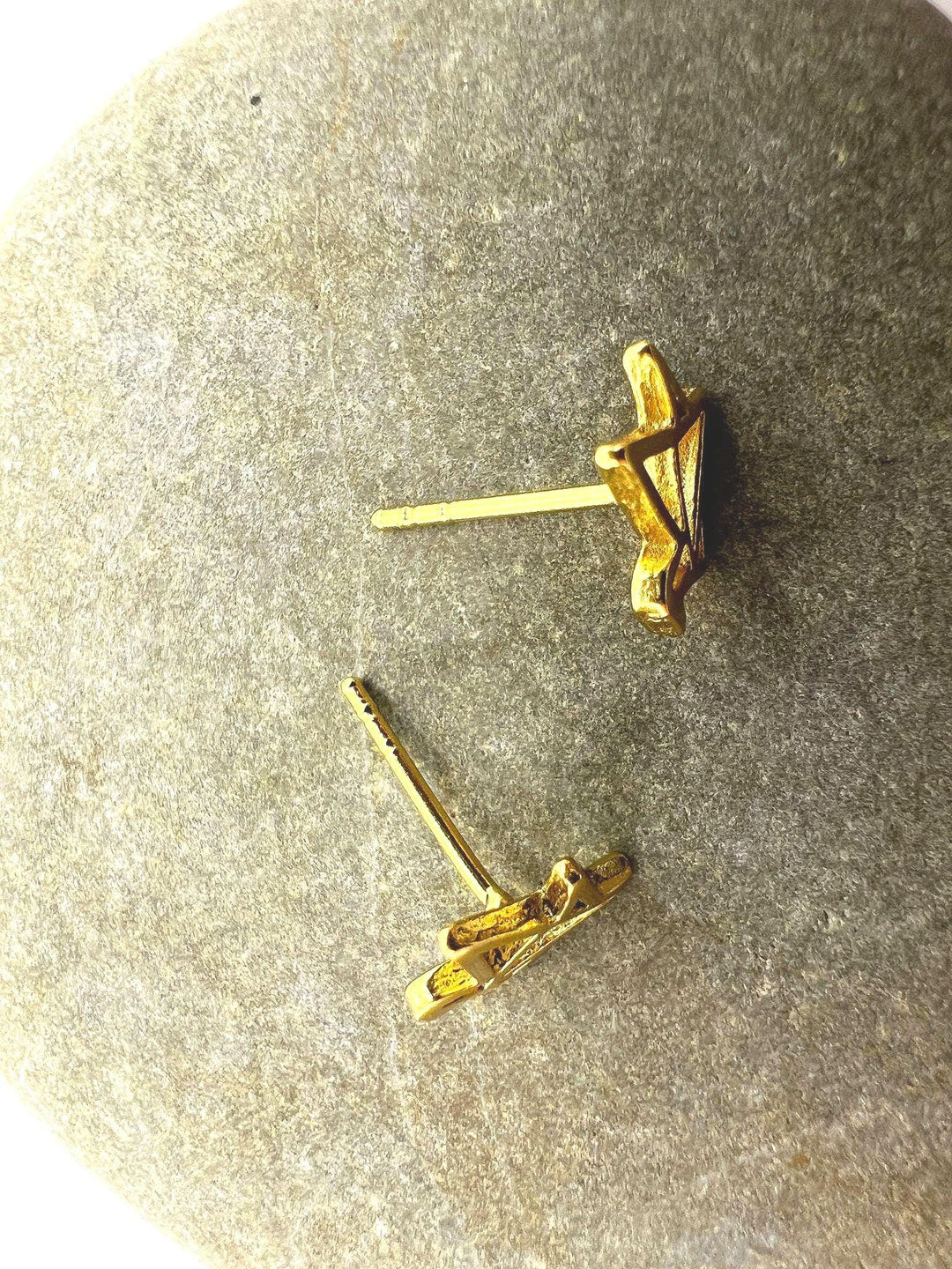 Origami Bird Stud Earrings — 18k Gold Plated