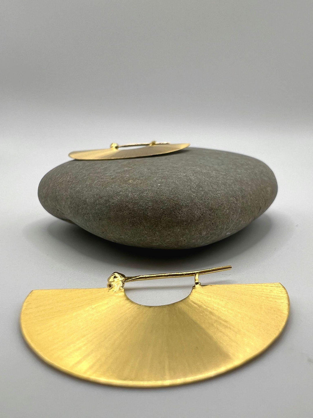 Matte Gold Fan Earrings — 18k Gold Plated