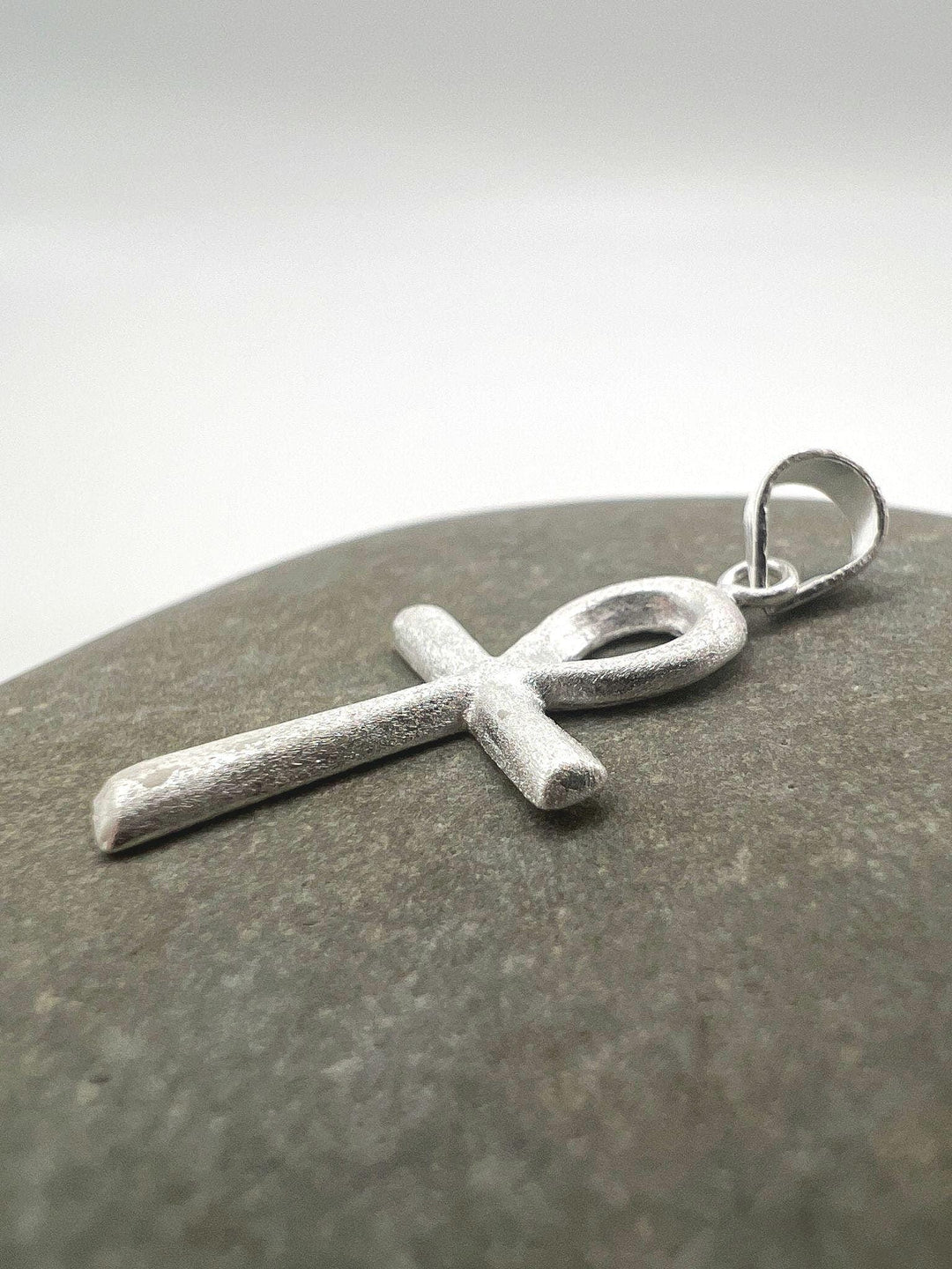 Ankh Pendant — Matte 925 Silver