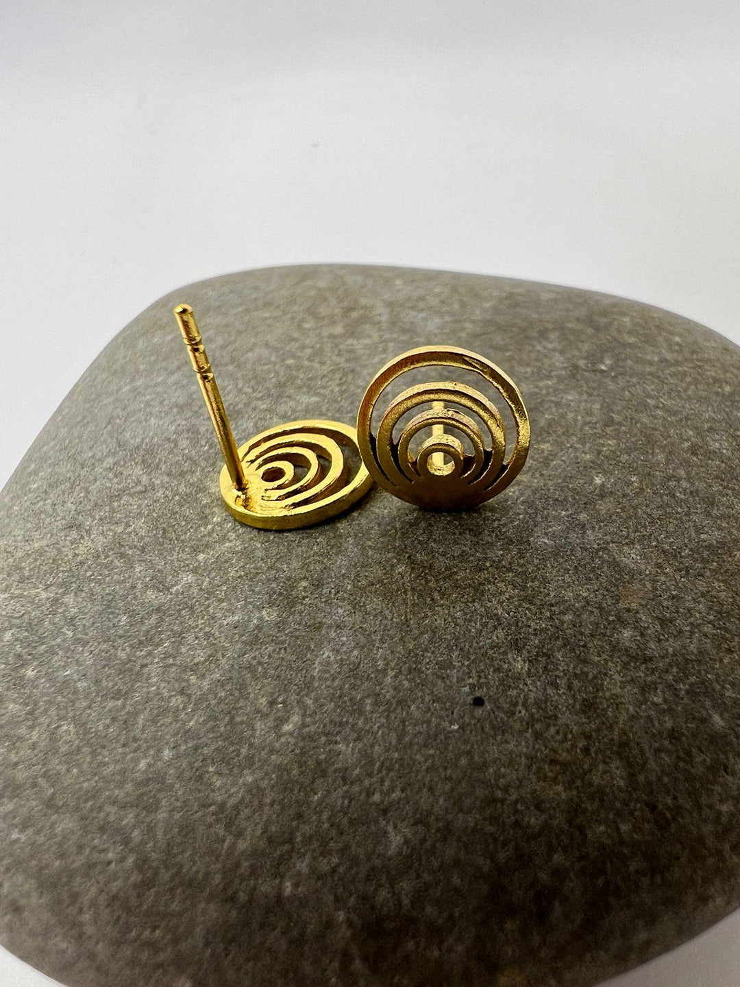 Matte Spiral Stud Earrings — 18k Gold Plated