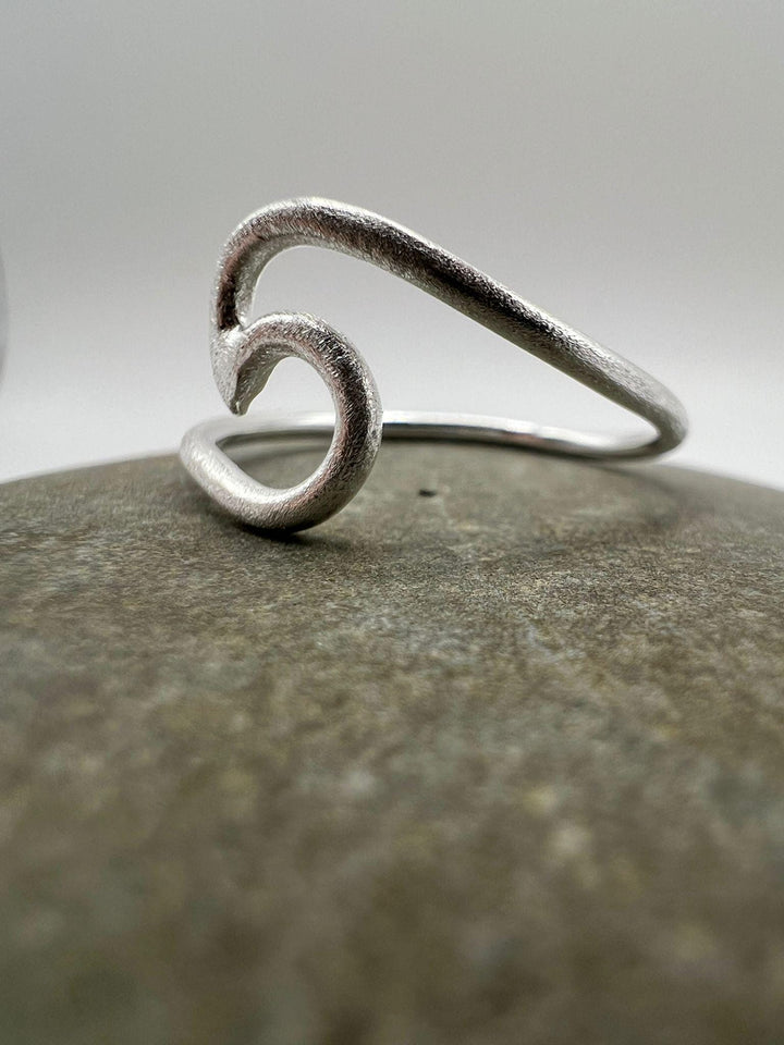 Matte Finish Wave Ring - 925 Silver