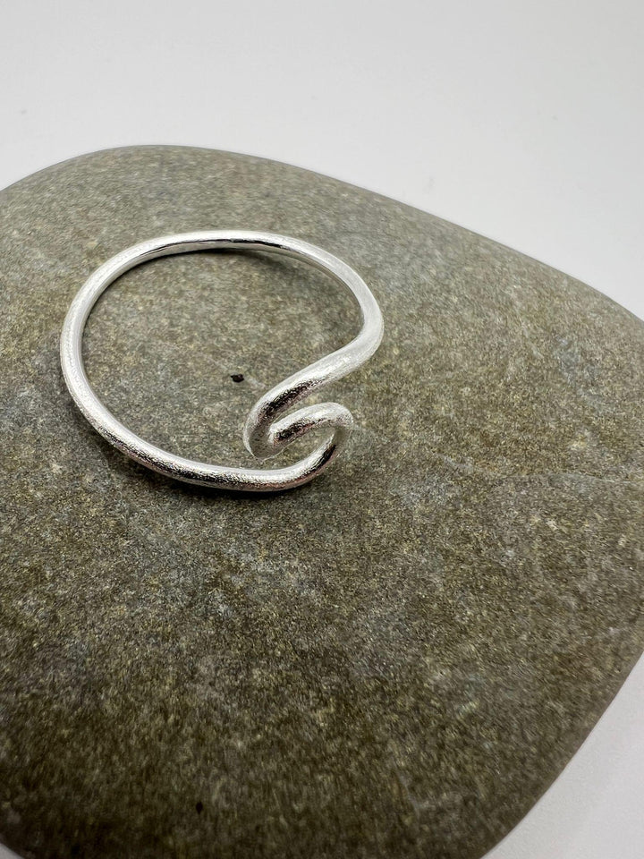 Matte Finish Wave Ring - 925 Silver
