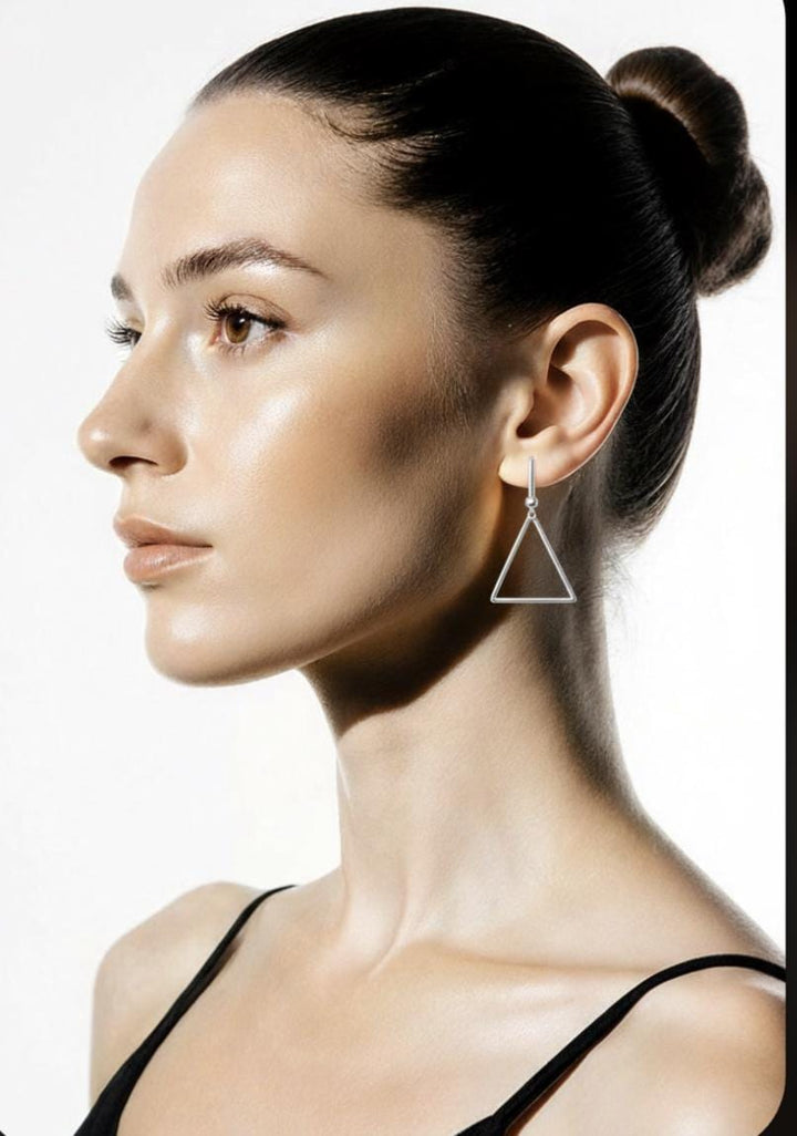 Matte Convertible Geometric Earrings — 925 Silver