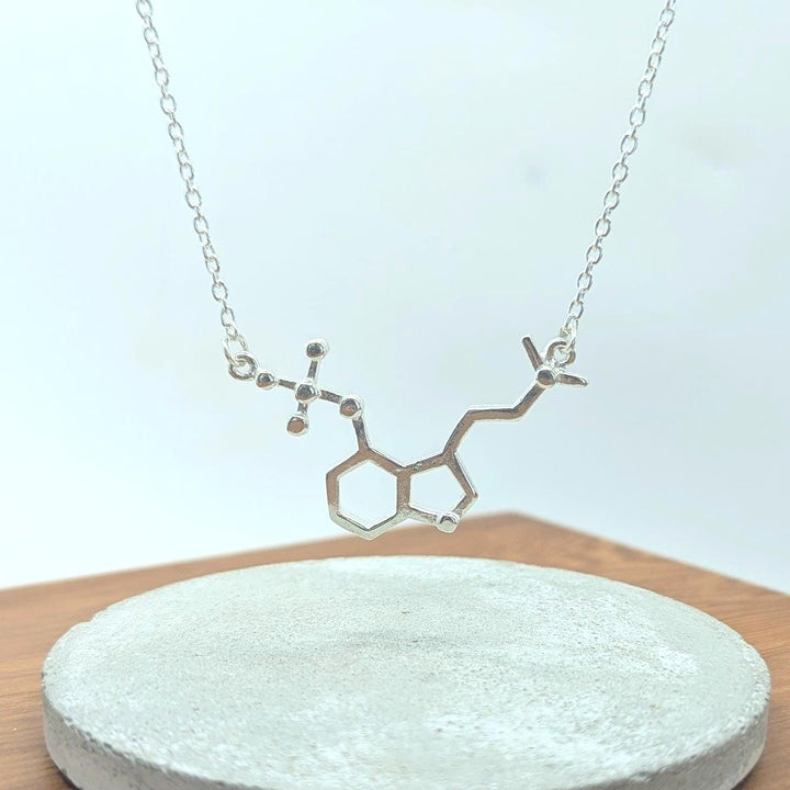 Psilocybin Molecule Necklace — 925 Silver