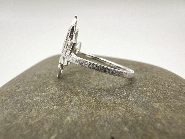 Lotus Flower Ring — Matte 925 Silver