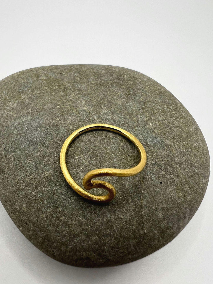 Matte Wave Ring 18K Gold Plated