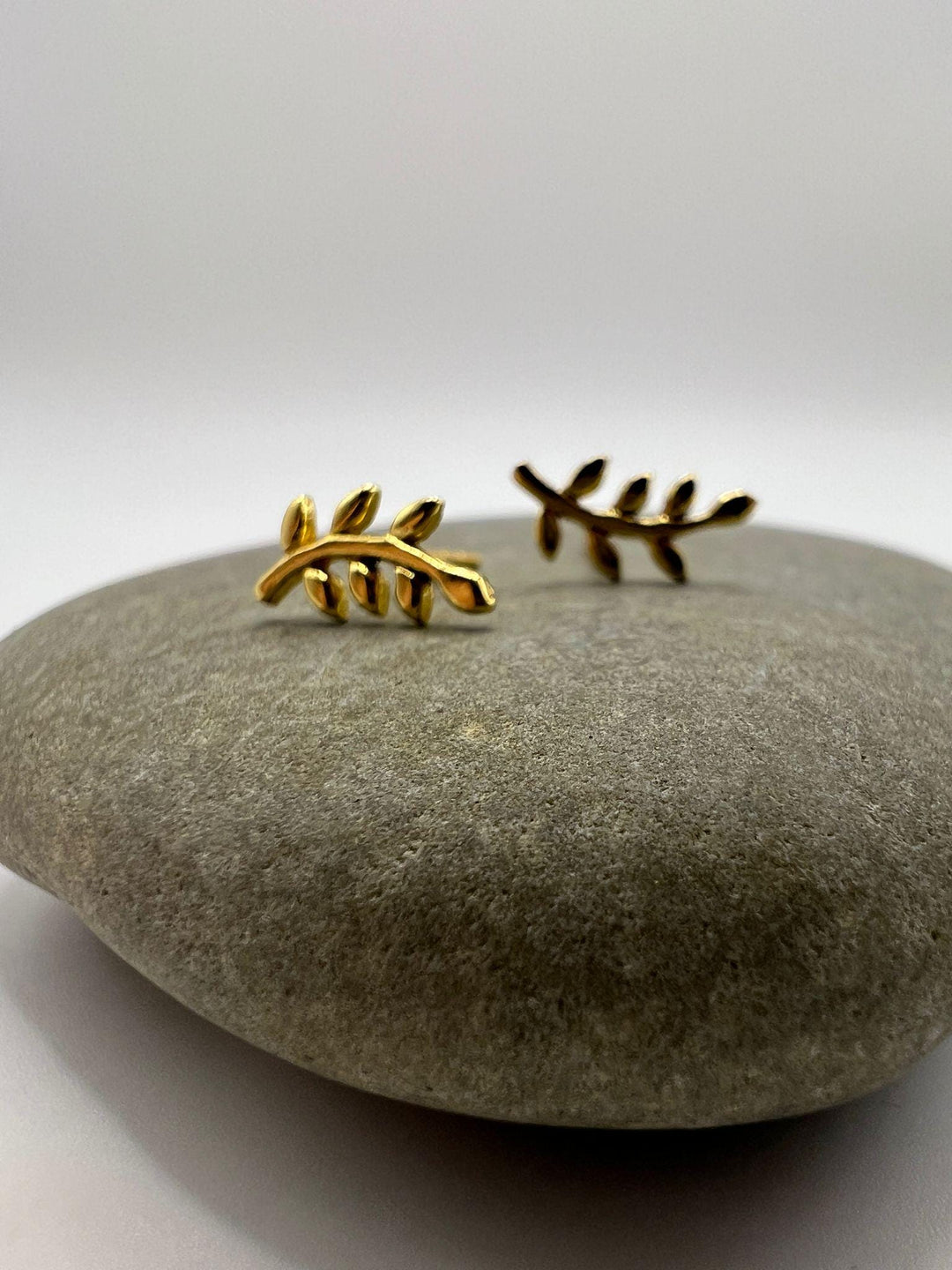 Matte Gold Branch Stud Earrings — 18k Gold Plated