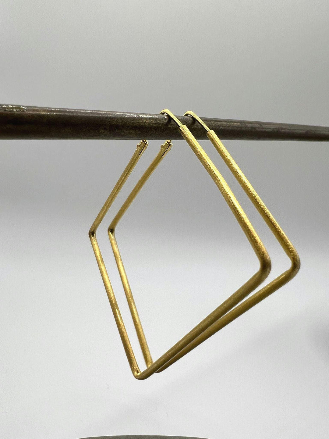 Matte Square Hoop Earrings – 18k Gold Plated 925 Silver