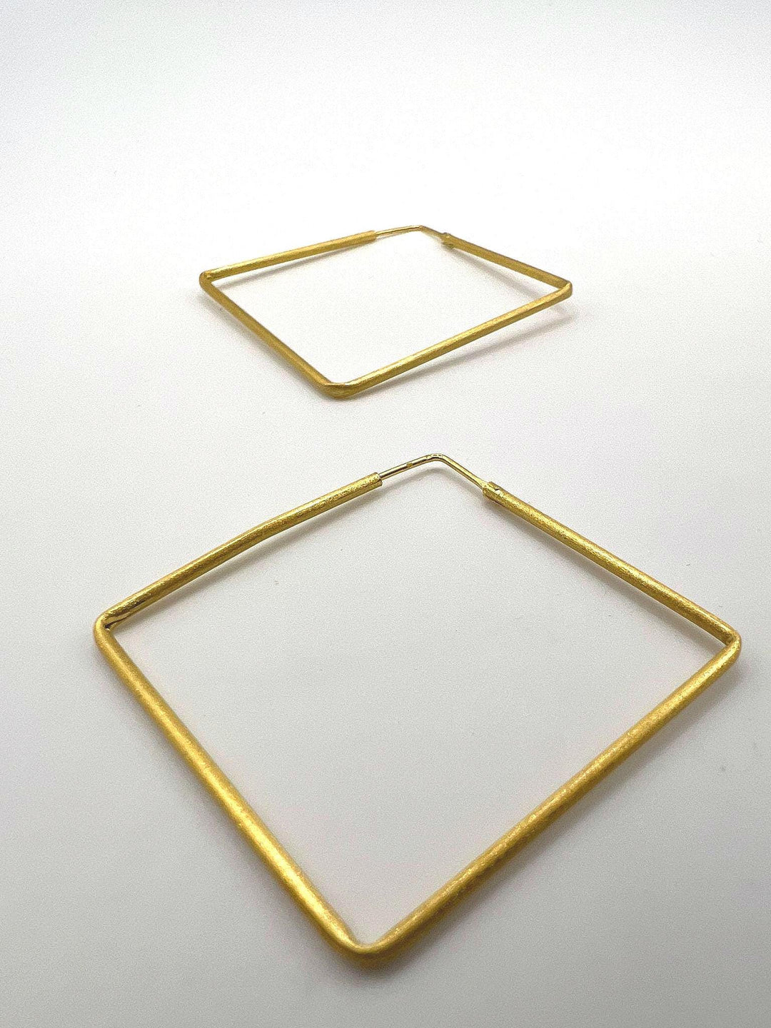 Matte Square Hoop Earrings – 18k Gold Plated 925 Silver