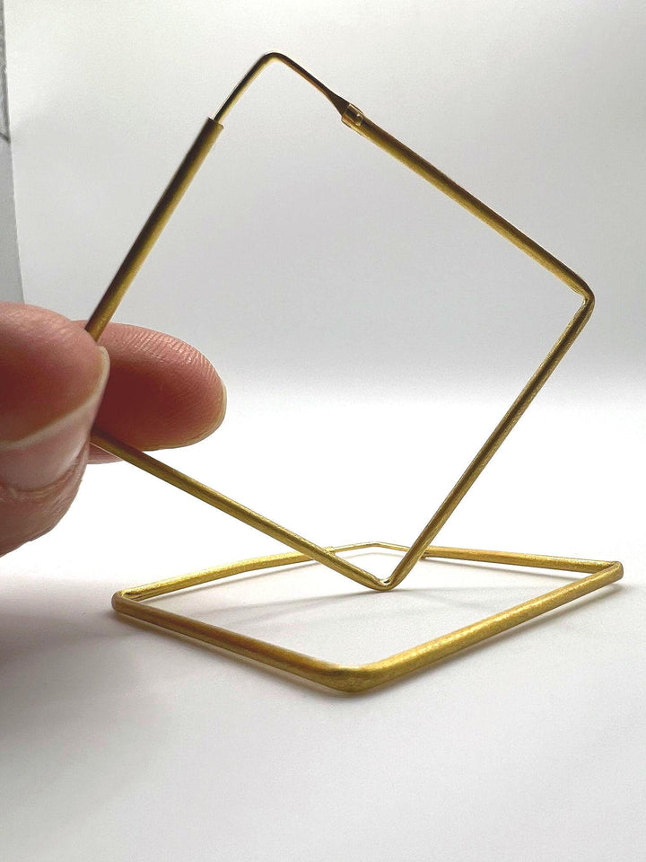 Matte Square Hoop Earrings – 18k Gold Plated 925 Silver