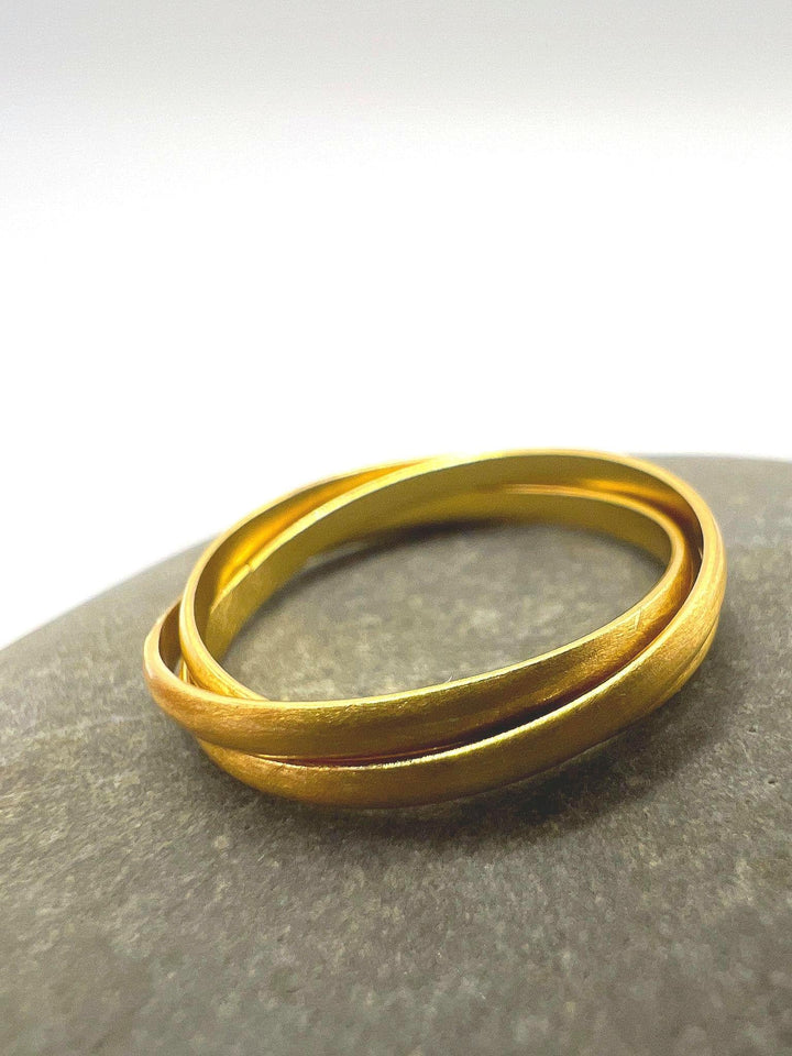 Gold Plated Triple Band Ring, Multiring