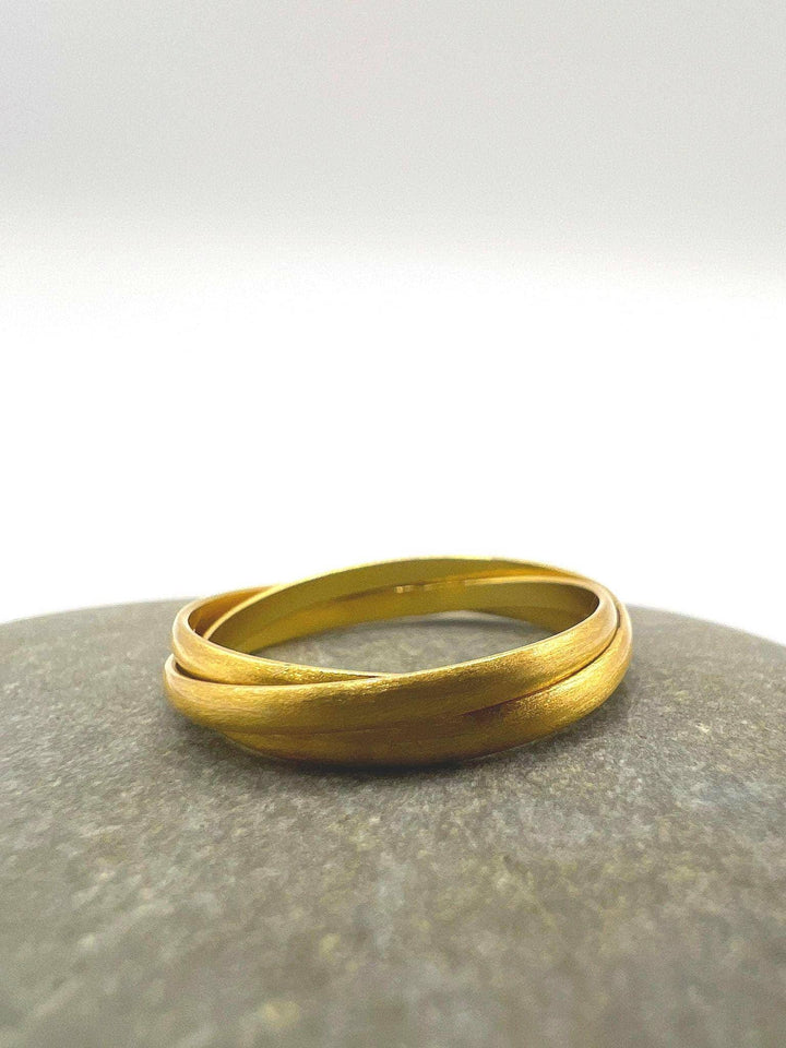 Gold Plated Triple Band Ring, Multiring
