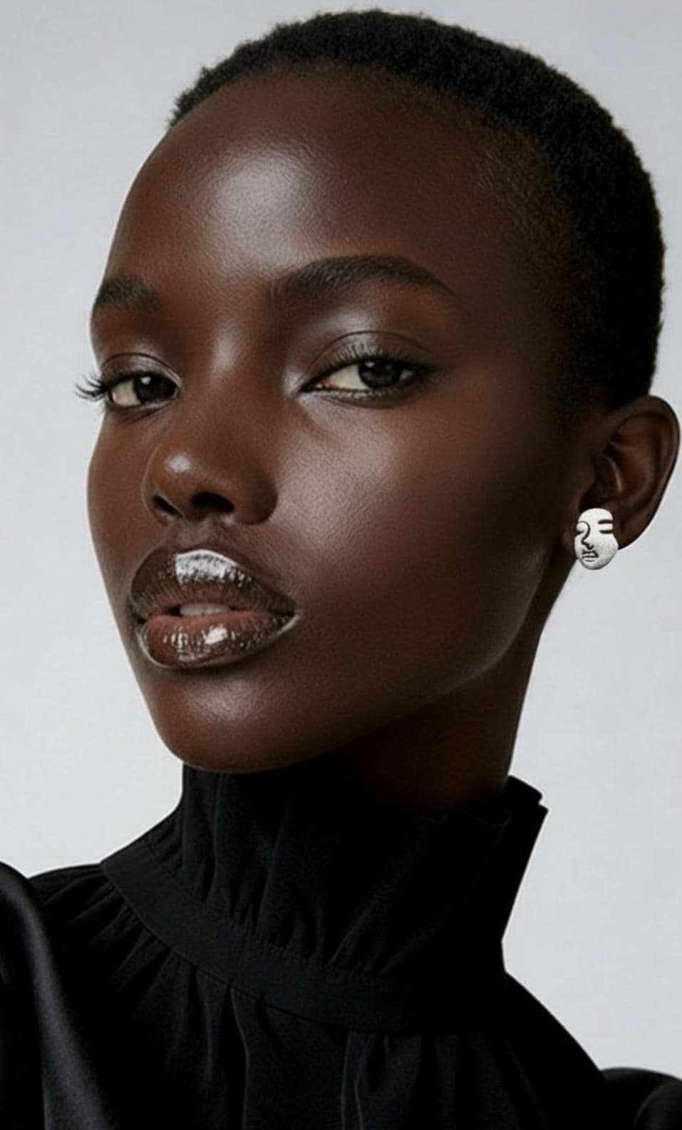 Matte Face Stud Earrings — 925 Silver