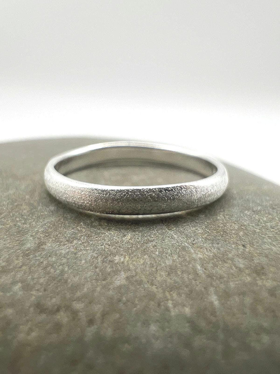 Minimalist Matte Textured Band Ring - 925 Silver