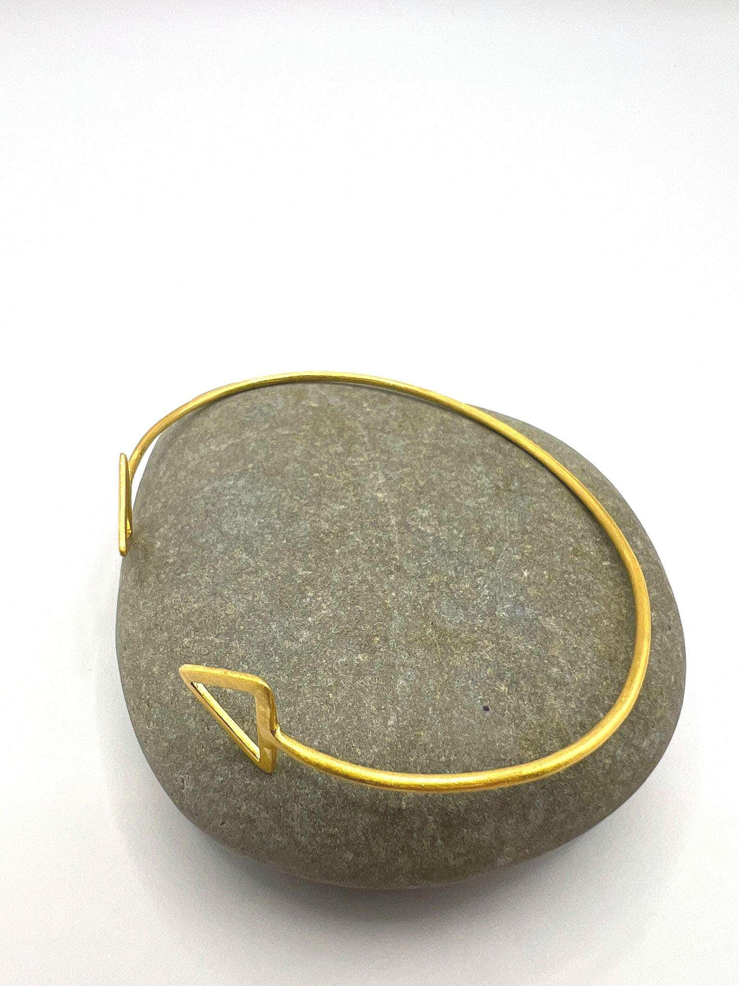 Gold Plated Triangle Cuff Bracelet with Matte Finish