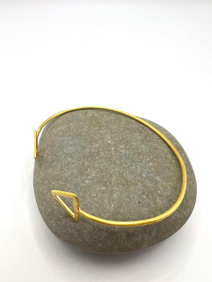 Gold Plated Triangle Cuff Bracelet with Matte Finish