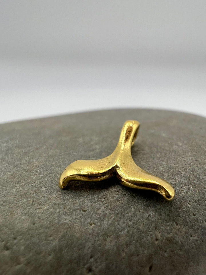 18k Gold Plated Whale Tail Pendant