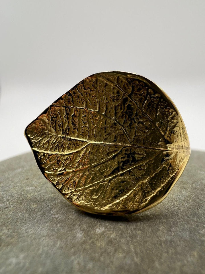 Leaf Ring Adjustable • 18k Gold Plated 925 Silver