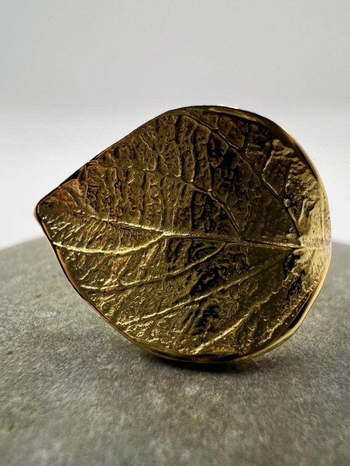 Leaf Ring Adjustable • 18k Gold Plated 925 Silver