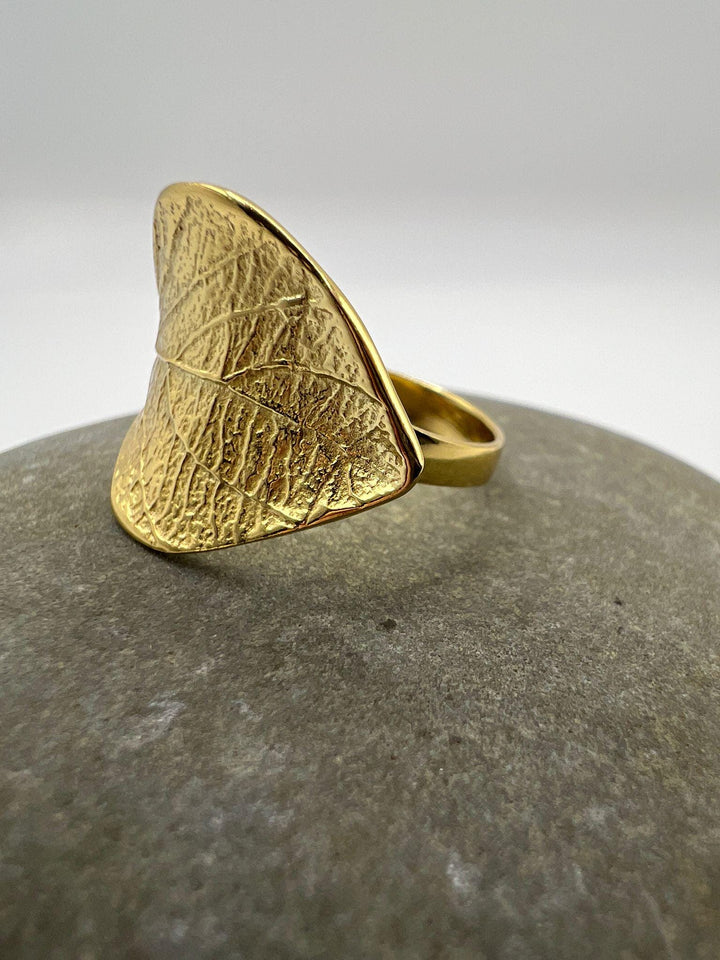 Leaf Ring Adjustable • 18k Gold Plated 925 Silver