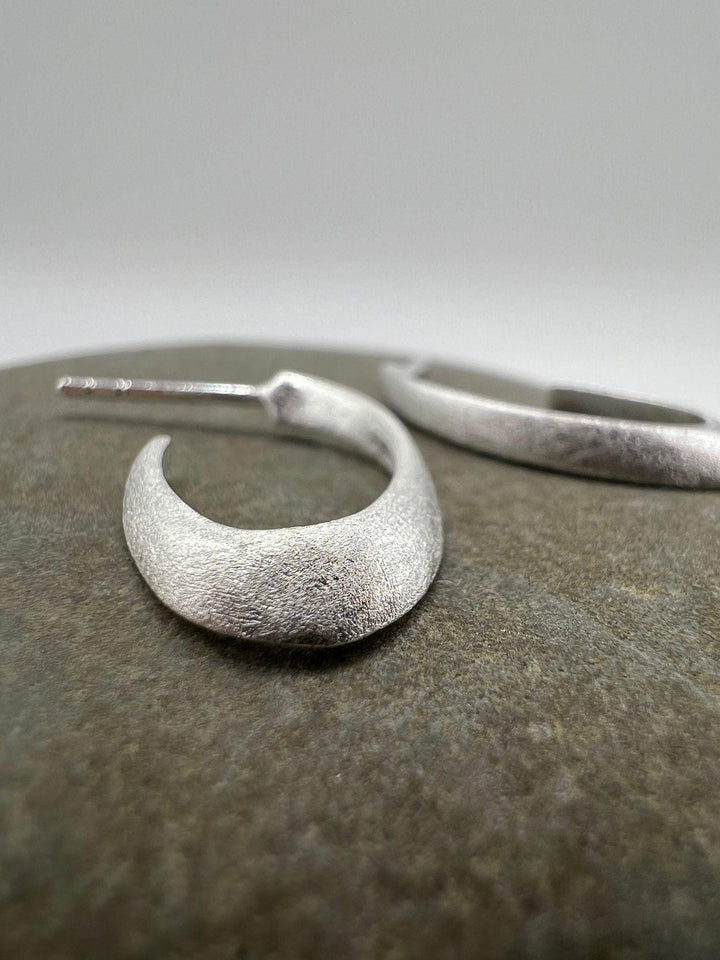Matte Sculptural Stud Earrings – 925 Silver