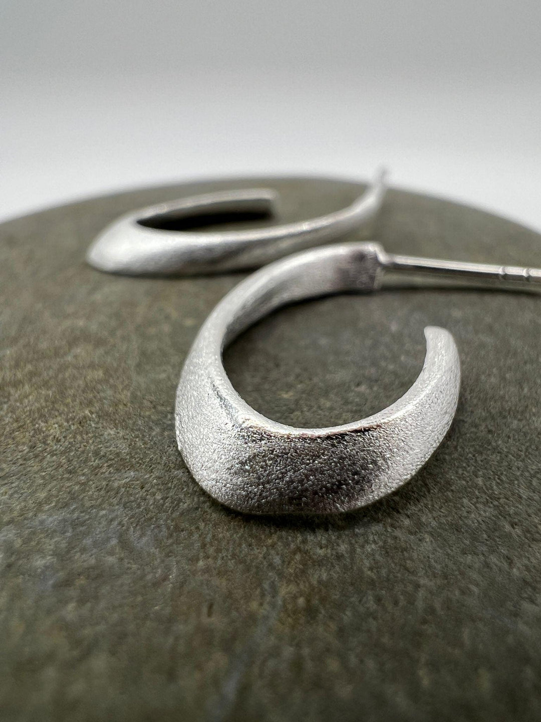 Matte Sculptural Stud Earrings – 925 Silver