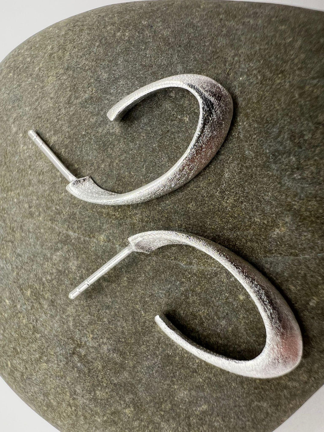 Matte Sculptural Stud Earrings – 925 Silver