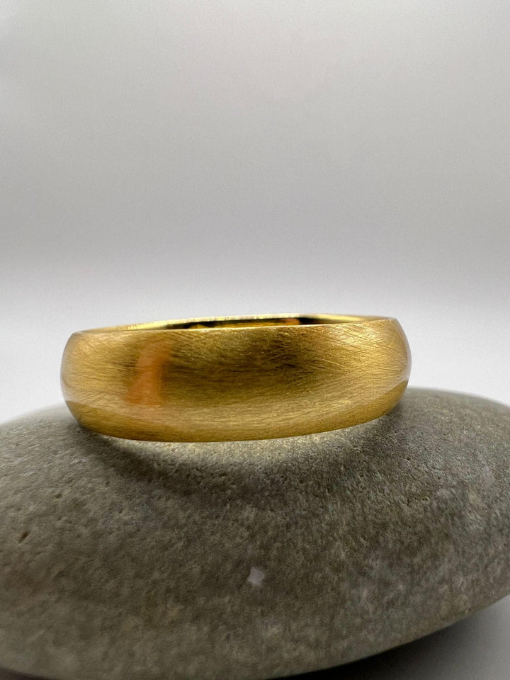 Matte Wide Band Ring 18k Gold Plated