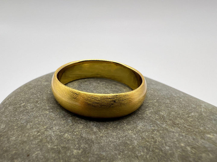 Matte Wide Band Ring 18k Gold Plated