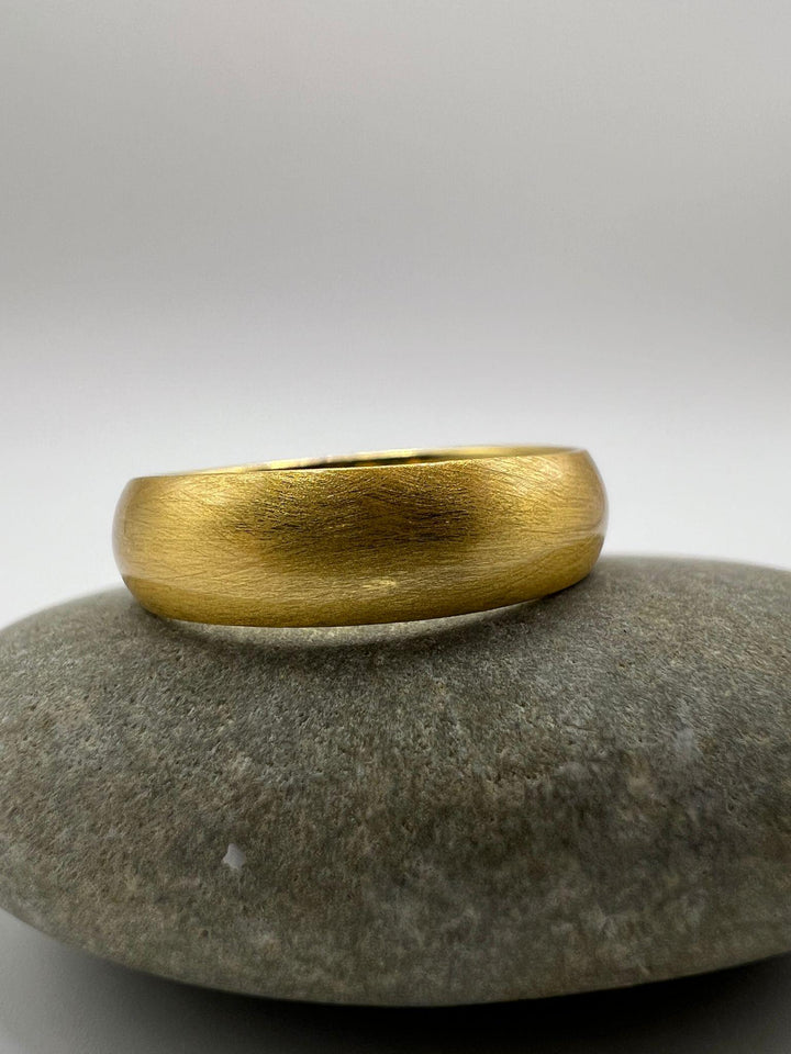 Matte Wide Band Ring 18k Gold Plated