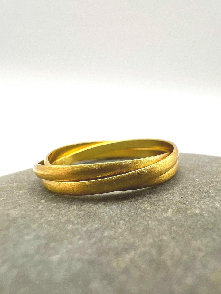 Gold Plated Triple Band Ring, Multiring