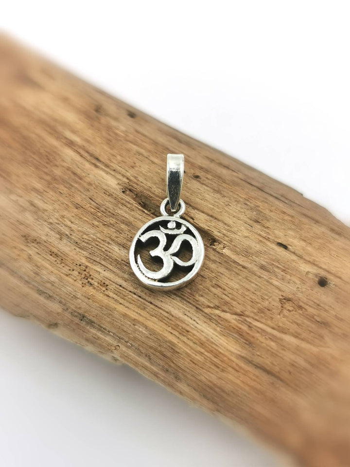 Tiny Circular Om Charm — 925 Silver