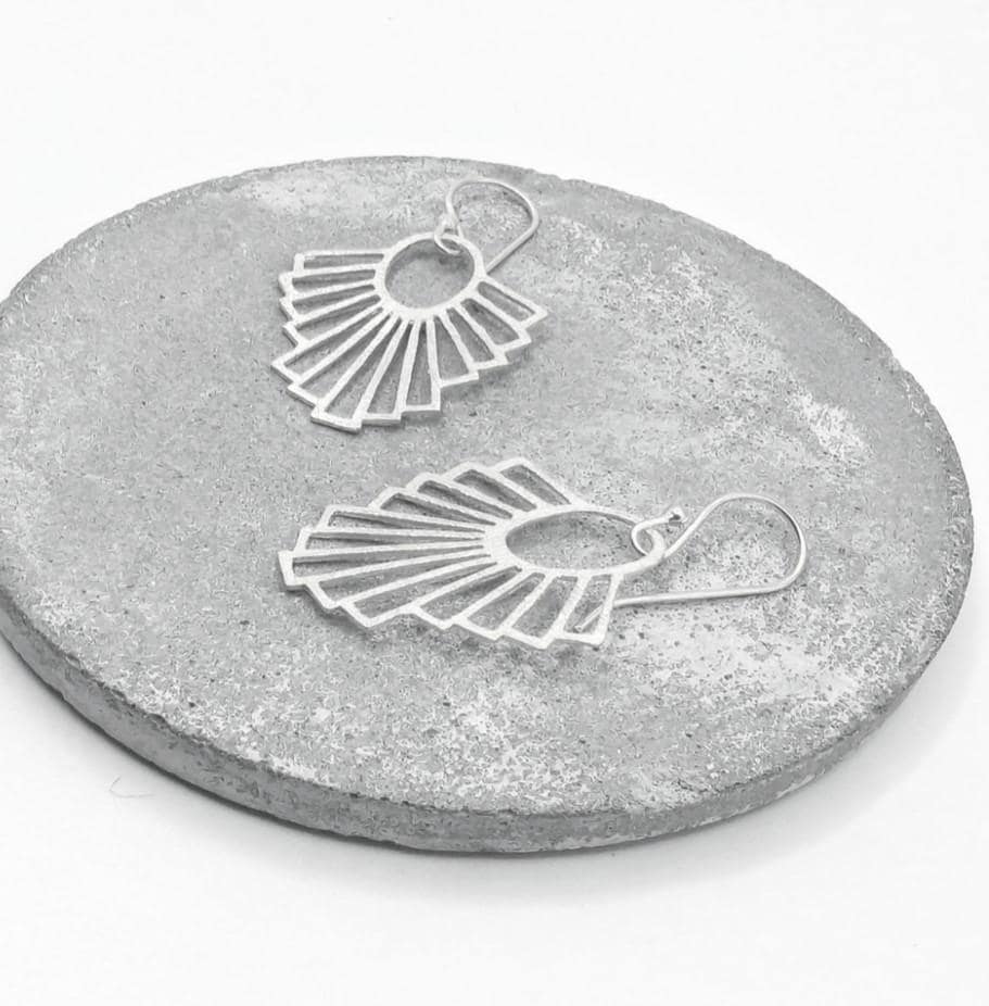 Matte Gold Fan Earrings — 18k Gold Plated