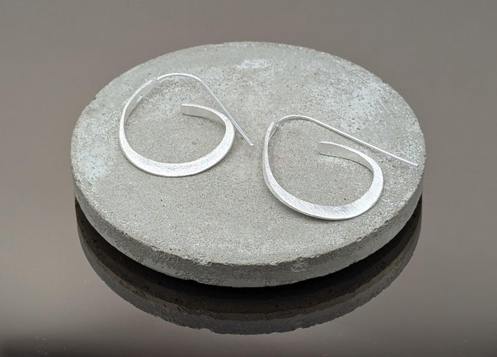Matte Teardrop Threader Earrings — 925 Silver