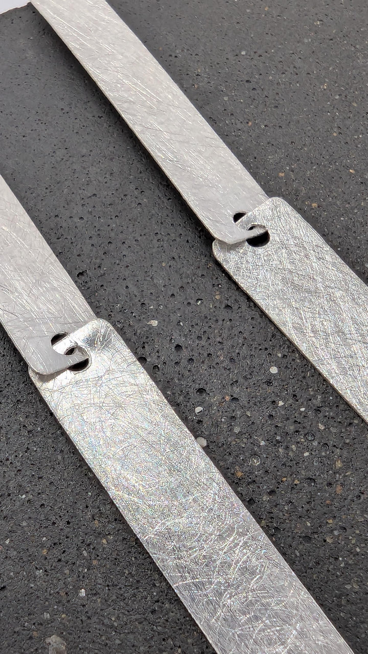 Matte Long Bar Dangle Earrings — 925 Silver
