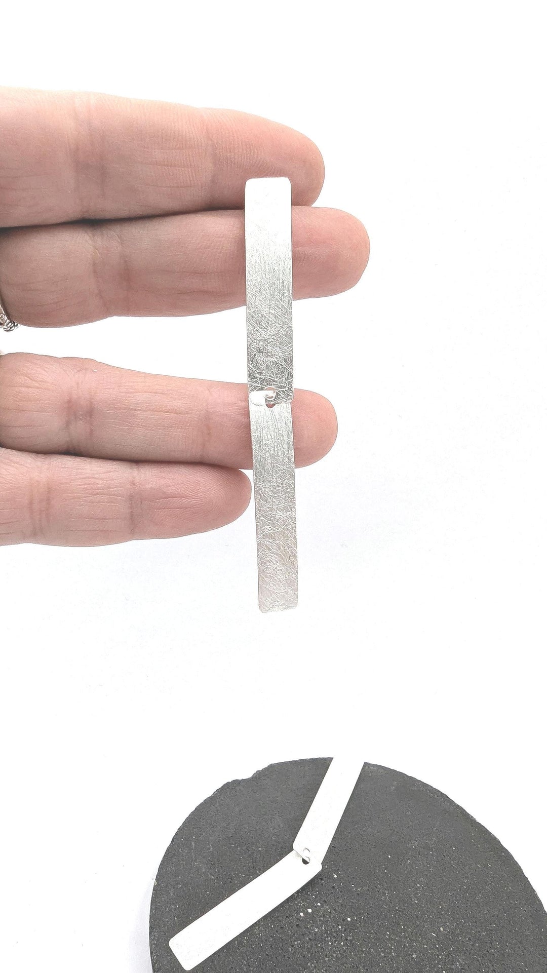 Matte Long Bar Dangle Earrings — 925 Silver