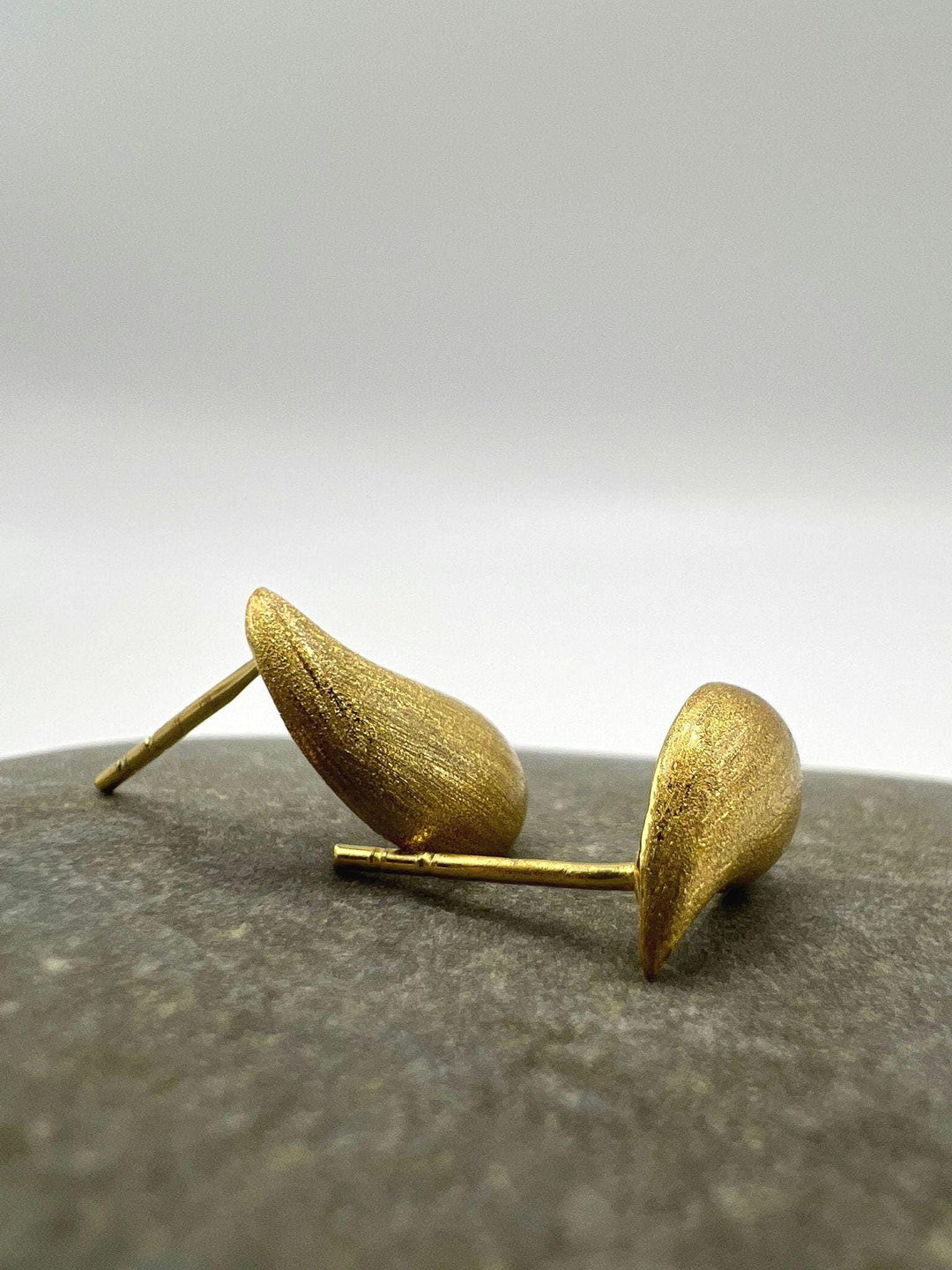 Matte Geometric Bar Stud Earrings — 18k Gold Plated