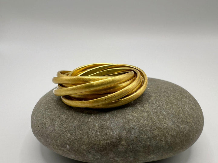 9-Band Gold Stacking Ring • 18k Gold Plated 925 Silver