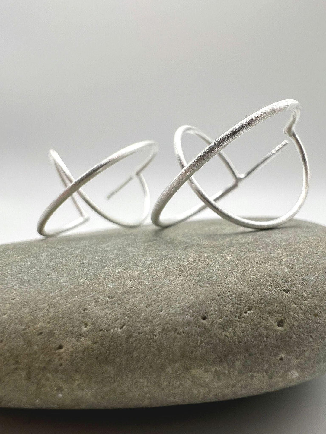 Matte 3D Spiral Hoops — 925 Silver