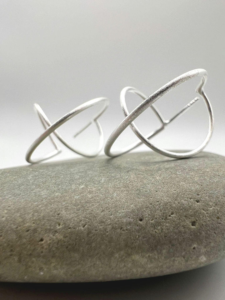 Matte 3D Spiral Hoops — 925 Silver