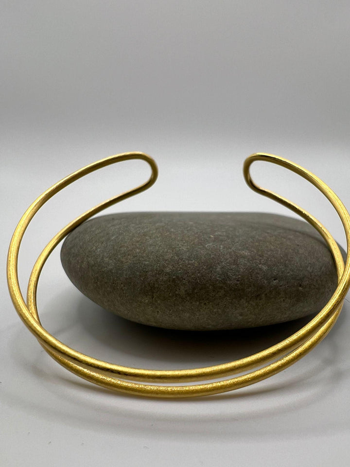 Matte 18k Gold Plated Adjustable Cuff Bracelet