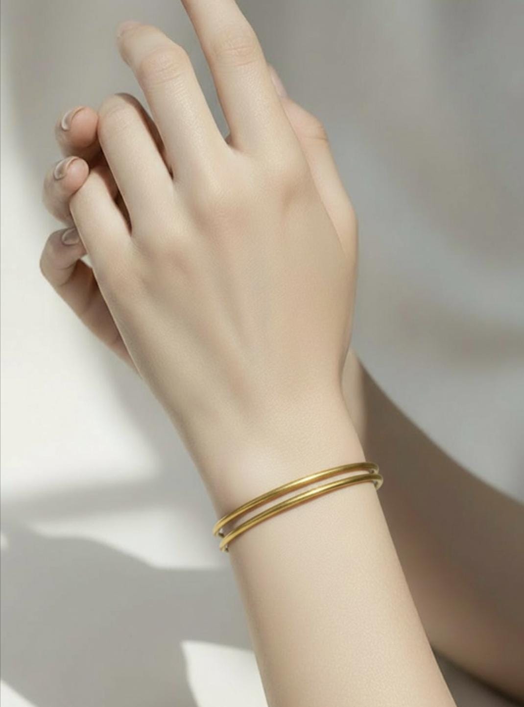 Matte 18k Gold Plated Adjustable Cuff Bracelet