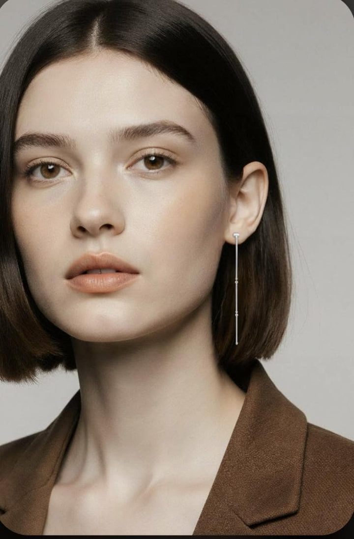 Matte Convertible Geometric Earrings — 925 Silver