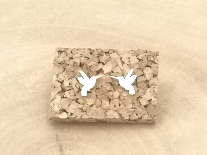 Tiny Hummingbird Studs — 925 Silver