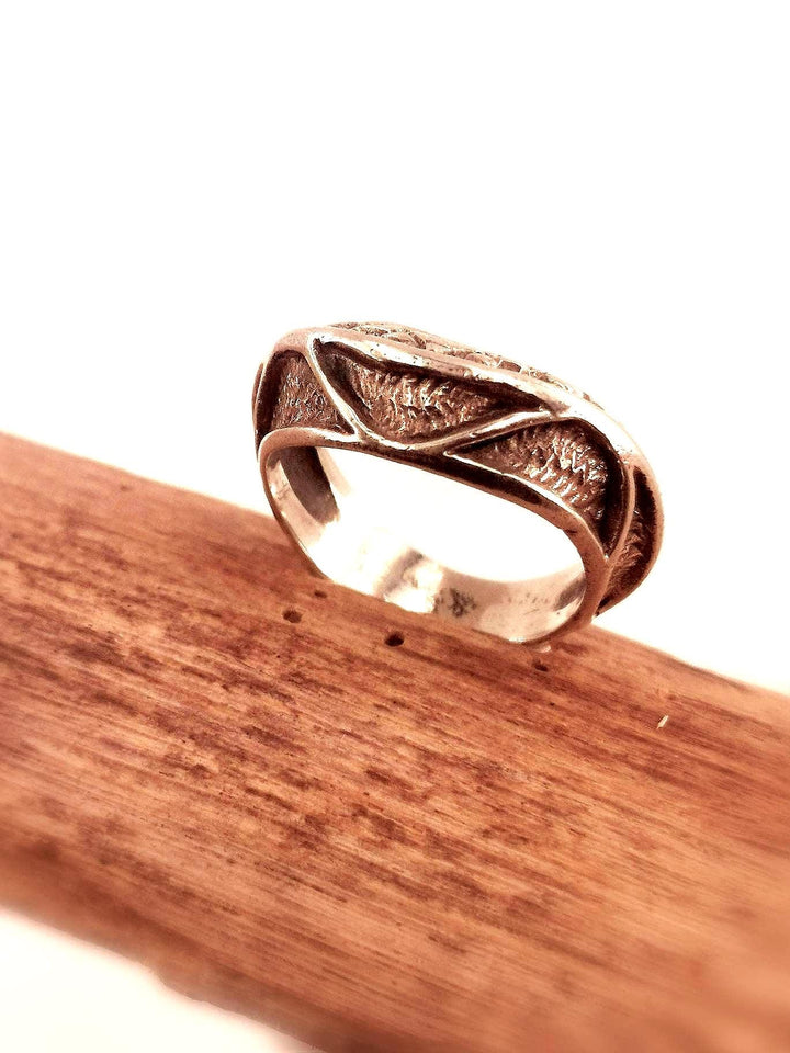Thick Tribal Unisex Ring 925 Silver, First Nations Ring