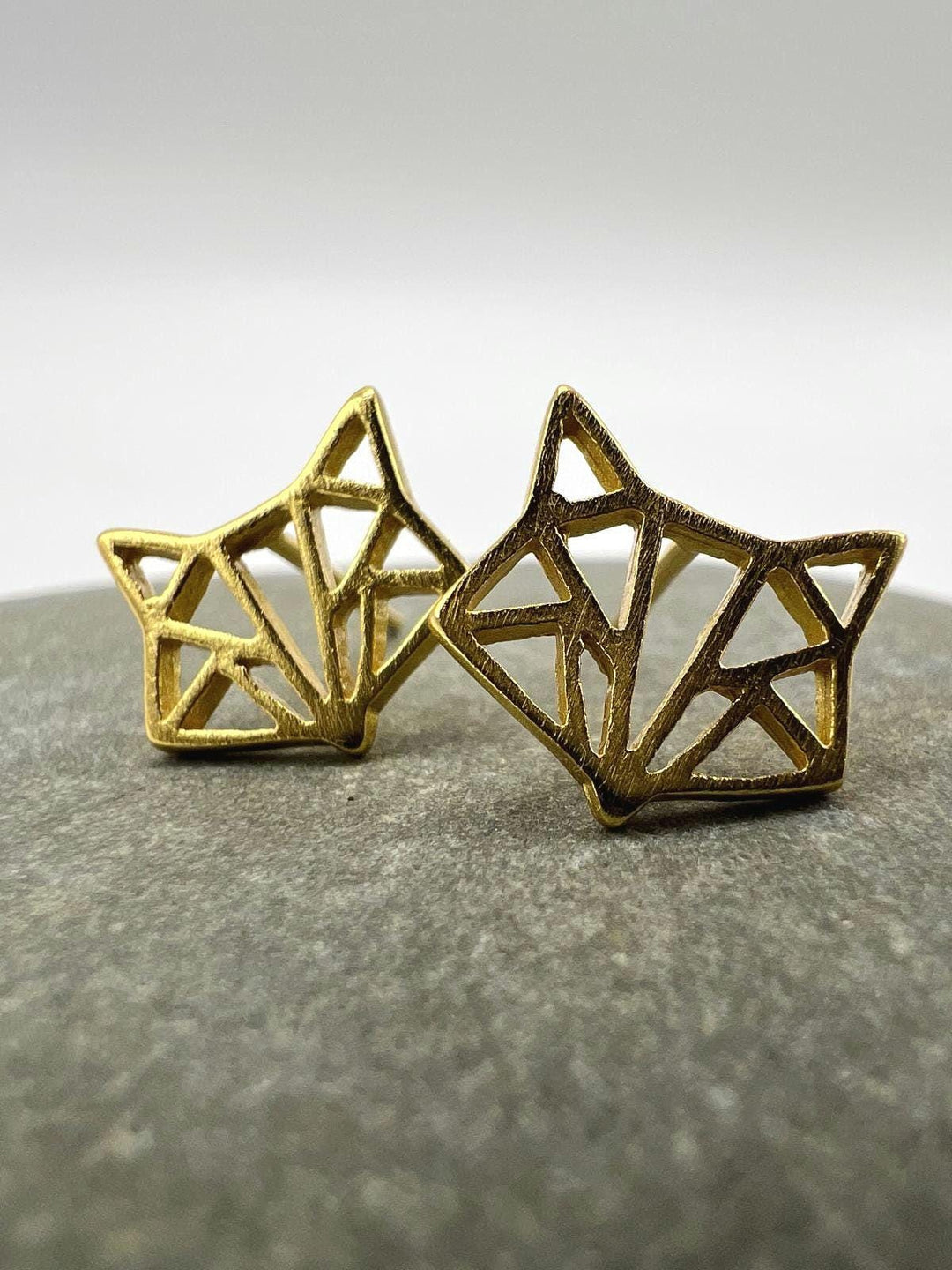 Matte Fox Stud Earrings — 18k Gold Plated