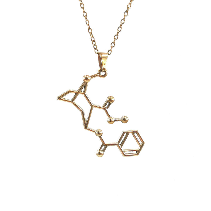 Cocaine Molecule Necklace — Brass