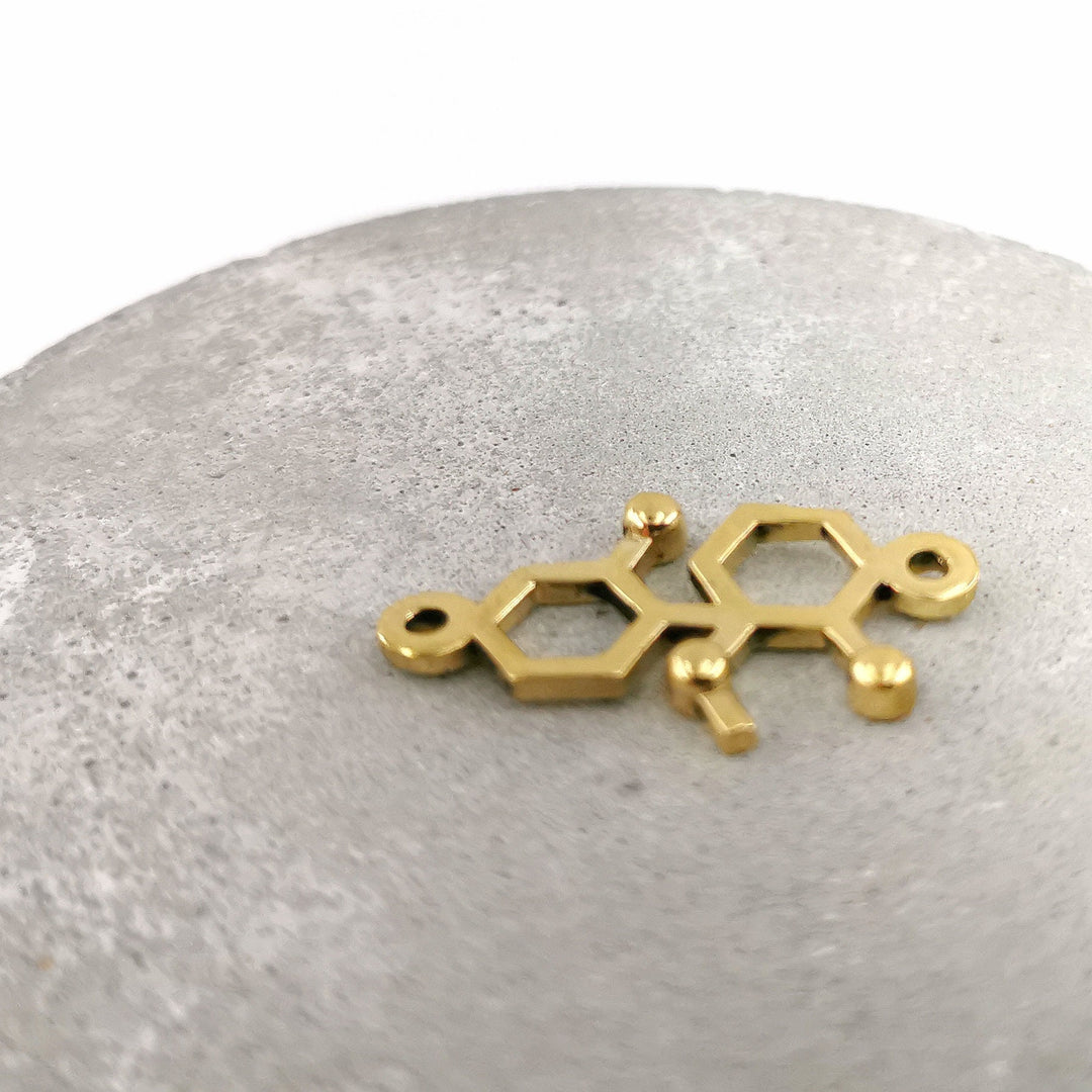 Ketamine Molecule Necklace — Brass