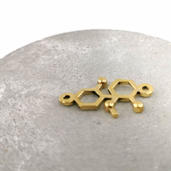 Ketamine Molecule Necklace — Brass